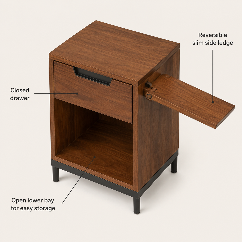 QuietNook Bedside Table
