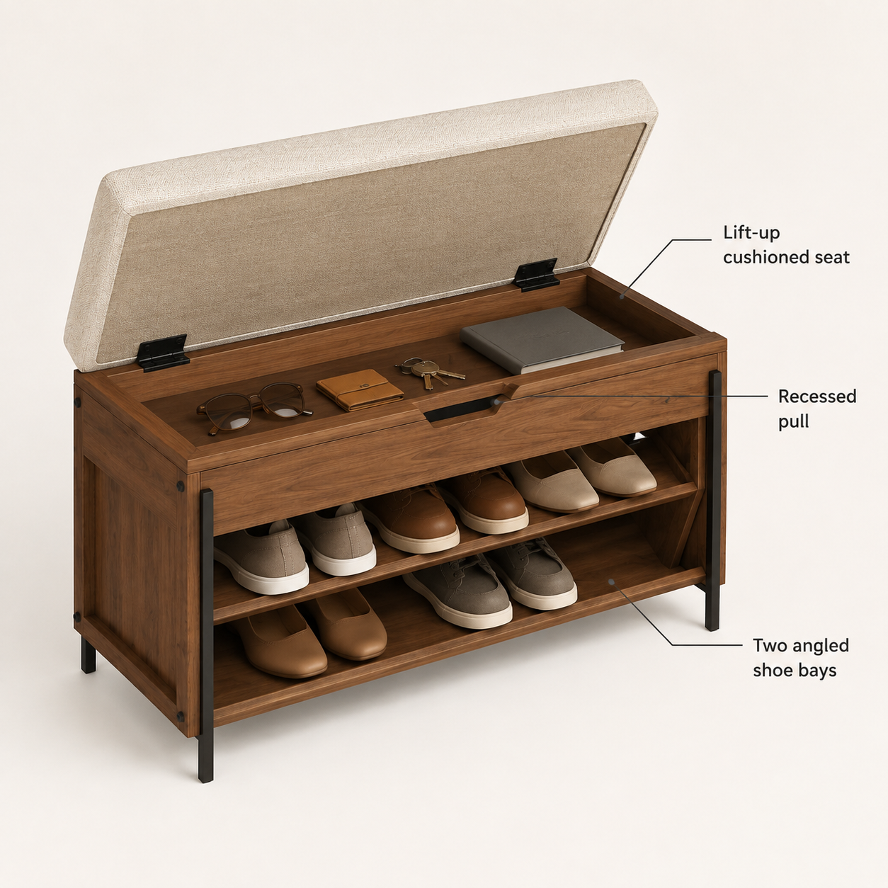 TuckSeat Shoe Storage Bench